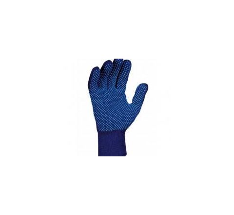 KNITTED DOTTED GLOVES - BLUE